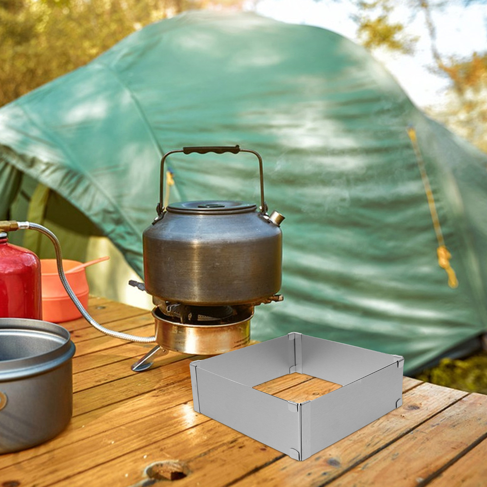 Camping Cooking Wind Blocker - Camping Stove Wind Guard Stainless Steel