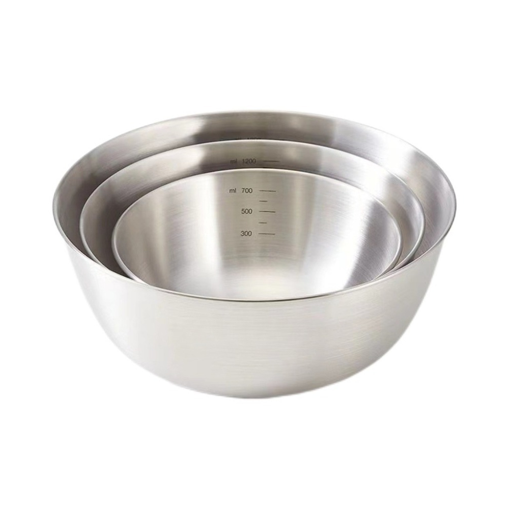 Camping Cooking Pan Set - 3pcs Stainless Steel Bowl Set with
