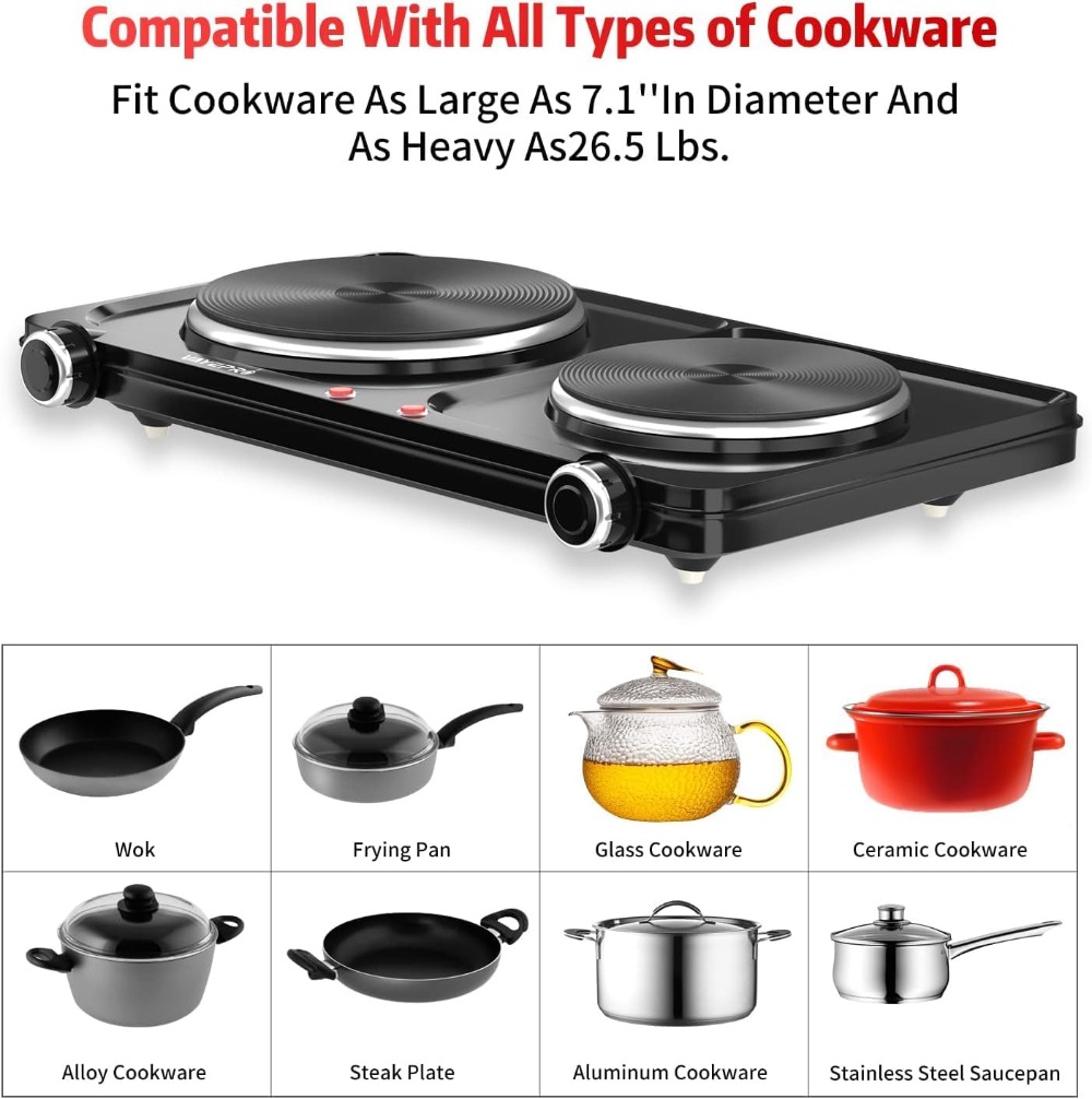 1800W Portable Electric Stove, - Camping Cooking List recensie en prijs