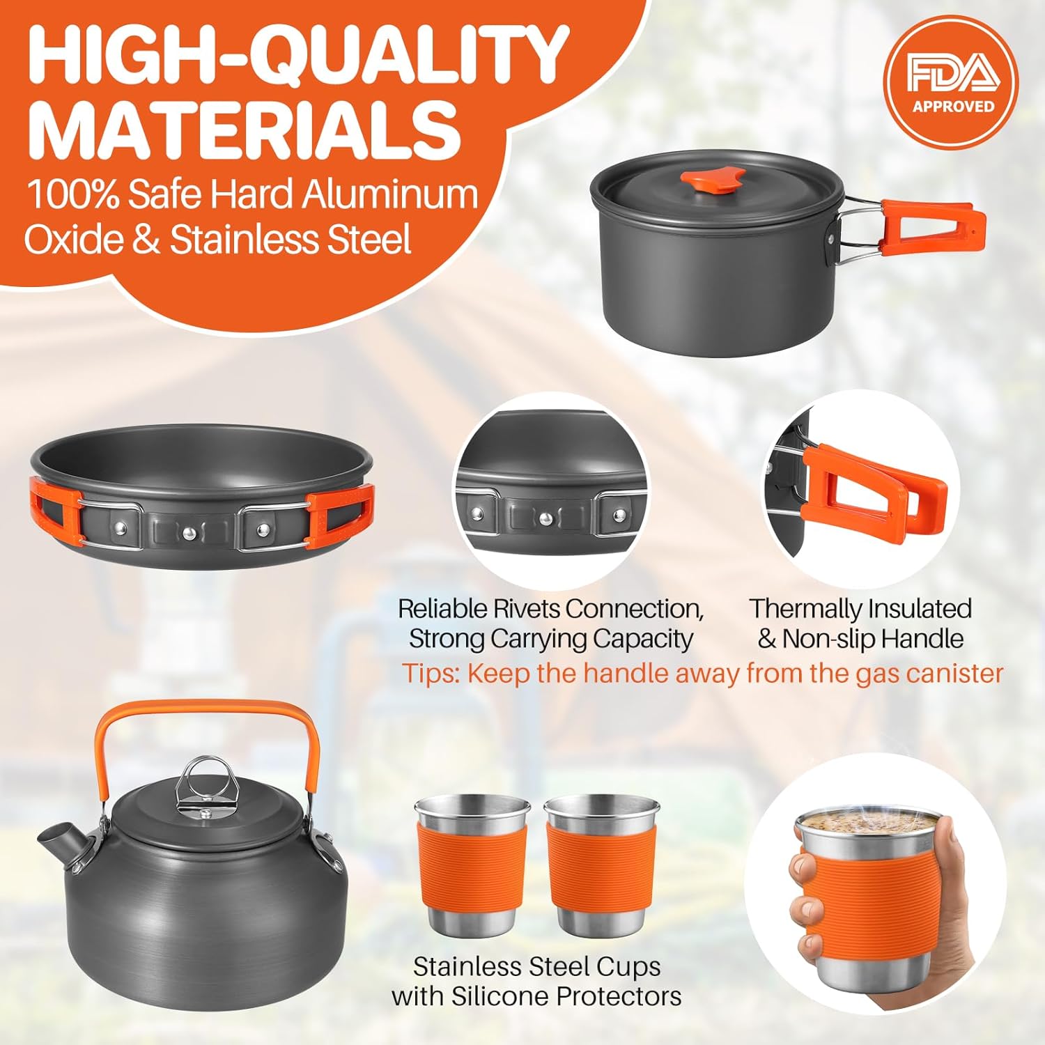 Non-Stick Camping Cookware Set - Camping Cooking Pan Set recensie en prijs