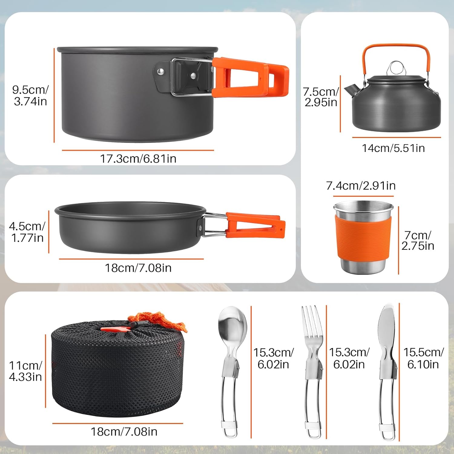 Non-Stick Camping Cookware Set - Camping Cooking Pan Set recensie en prijs