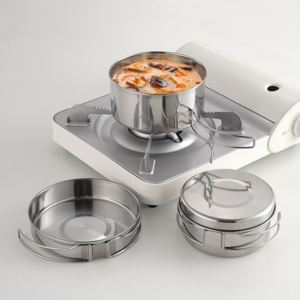 1Set Stainless Steel Camping C - Camping Cooking Pan Set recensie en prijs