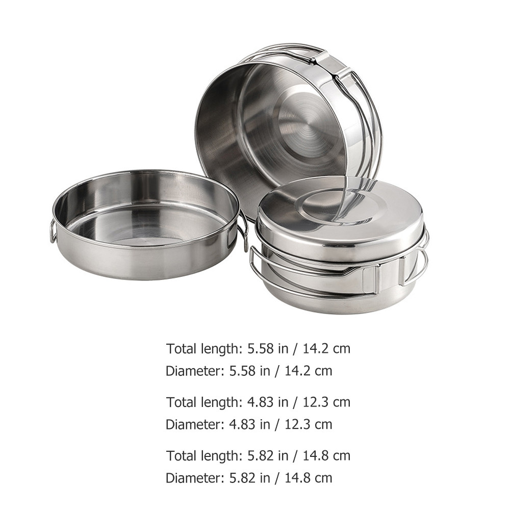1Set Stainless Steel Camping C - Camping Cooking Pan Set recensie en prijs