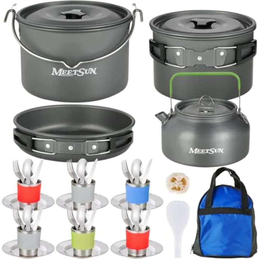 MEETSUN Camping Cookware Set - - Camping Cooking Pan Set recensie en prijs