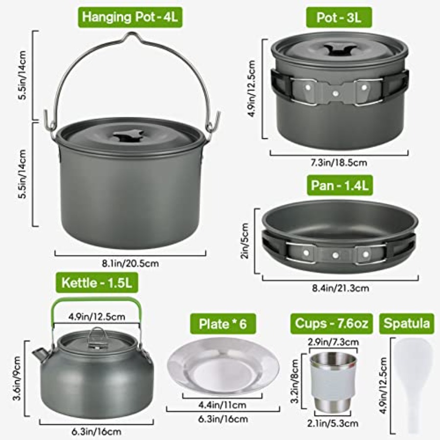 MEETSUN Camping Cookware Set - - Camping Cooking Pan Set recensie en prijs