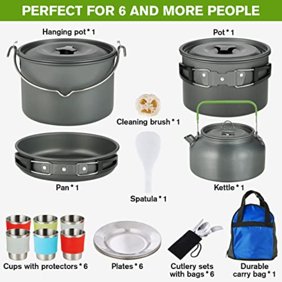 MEETSUN Camping Cookware Set - - Camping Cooking Pan Set recensie en prijs