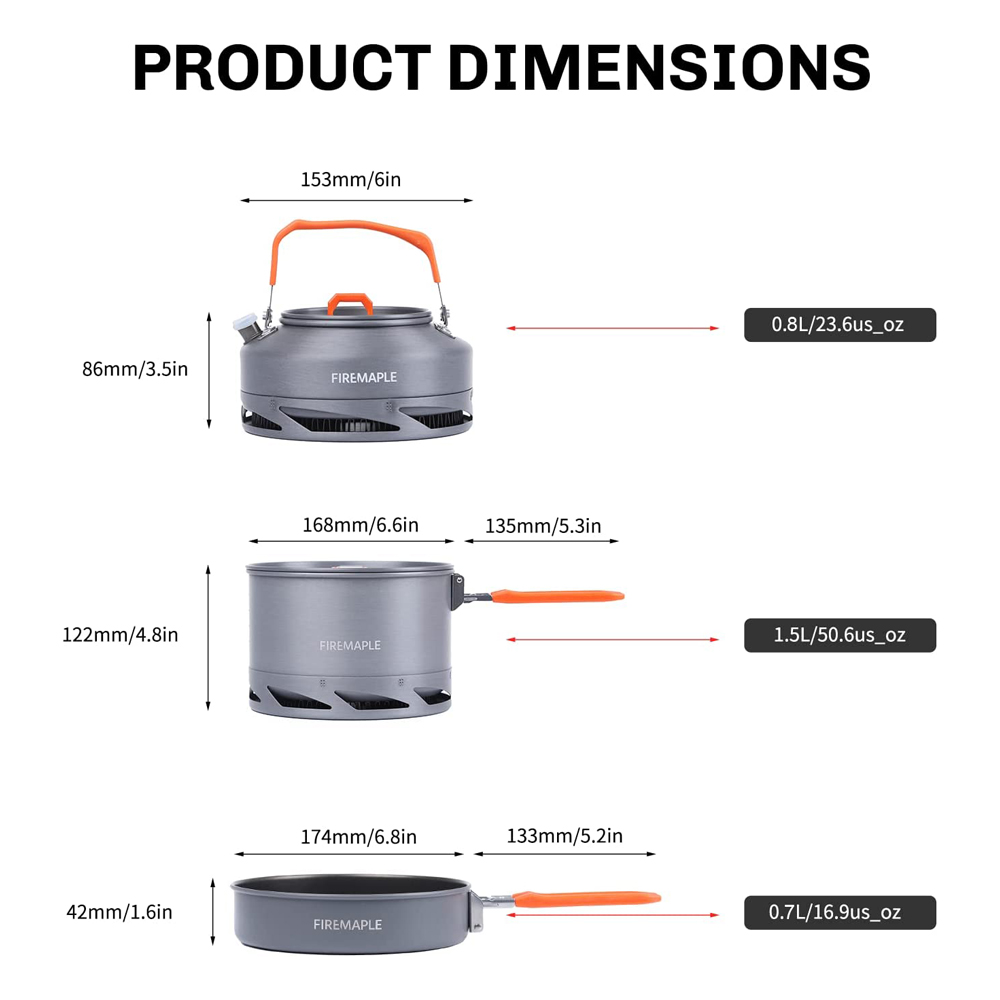 Fire Maple Camping Cookware Ut - Camping Cooking Pan Set recensie en prijs