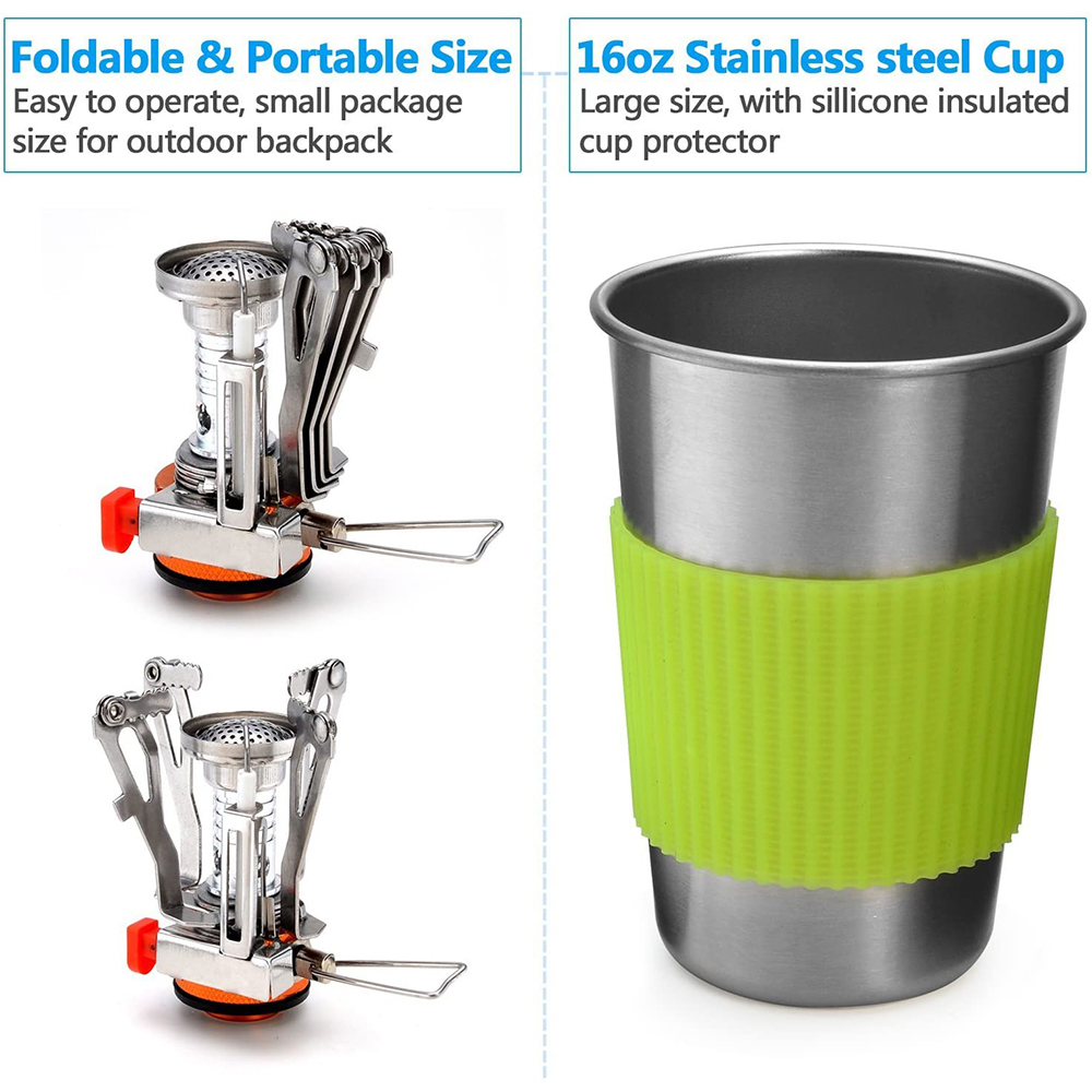 Camping Cookware Kit with Stov - Camping Cooking Pan Set recensie en prijs